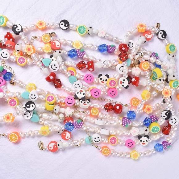 Fun hippie rice pearl necklace - 14 inches with 3 inch extender - Picture 2 of 2